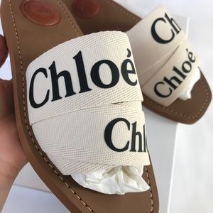 Chloe woody logo slides sandals 37